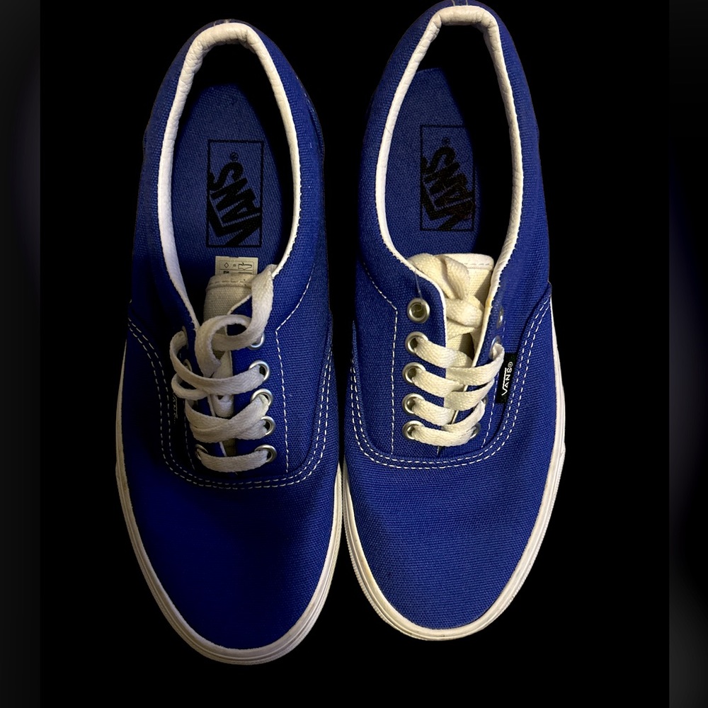 White and Blue Vans